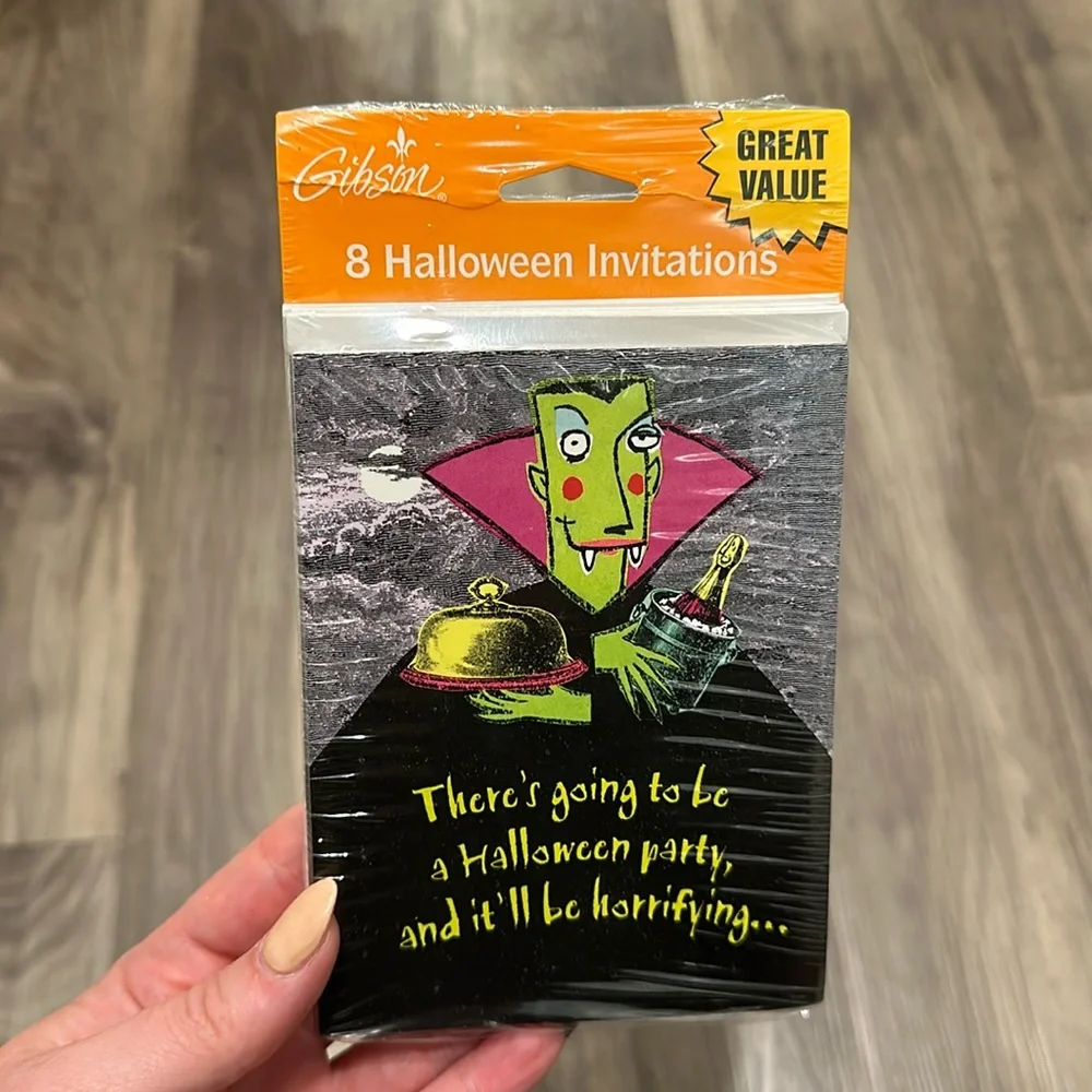 🦇 Vintage Gibson Halloween Party Invitations - Sealed NOS